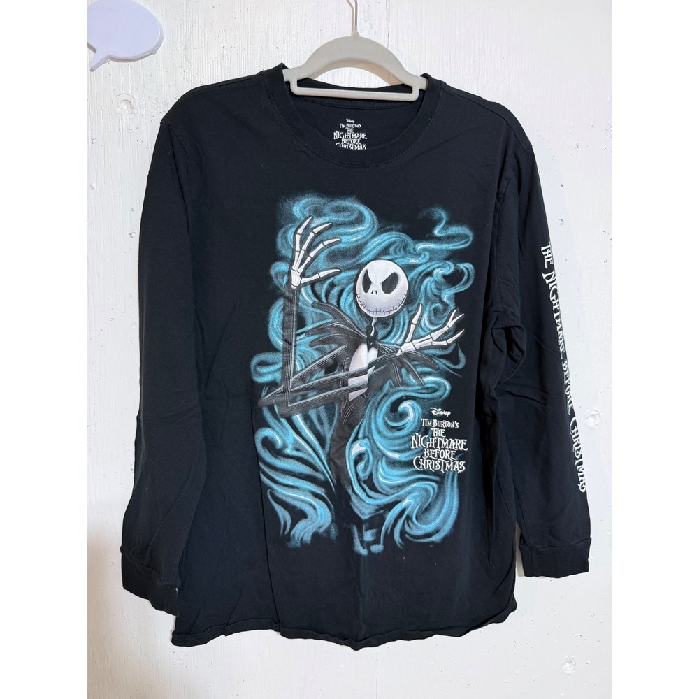 Disney Nightmare Before Christmas Jack Skellington Long Sleeve Shirt Black XL